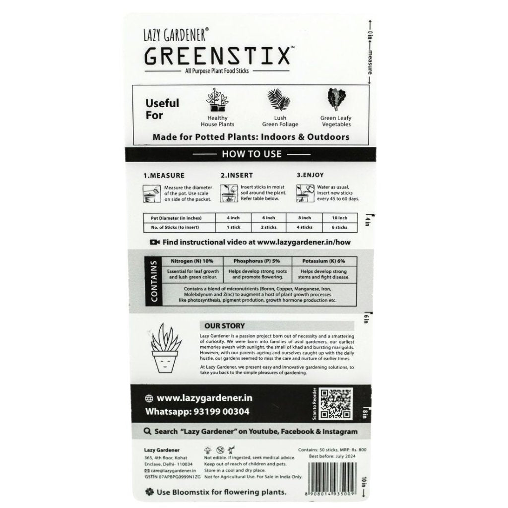GreenHome Jr Pack (100 GreenStix) Plant food sticks LazyGardener 