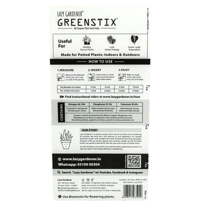 GreenHome Jr Pack (100 GreenStix) Plant food sticks LazyGardener 