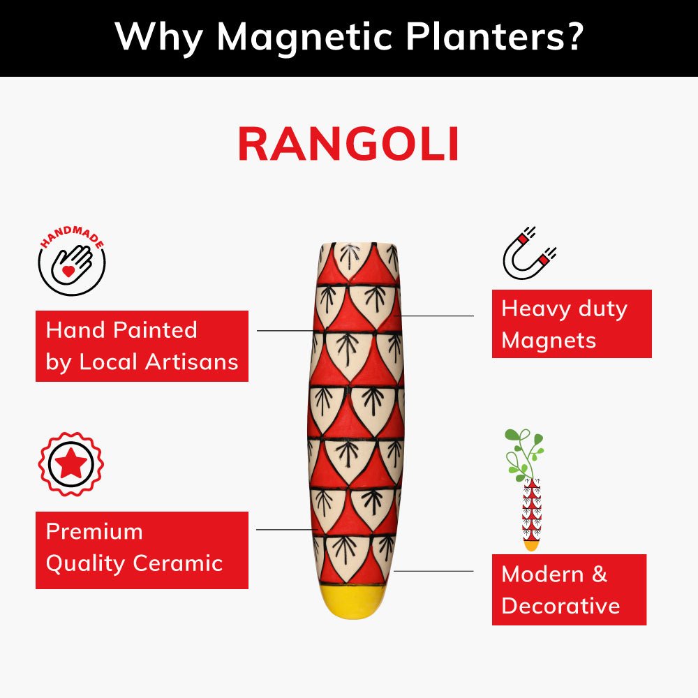 Fridge Magnetic Planter - Rangoli